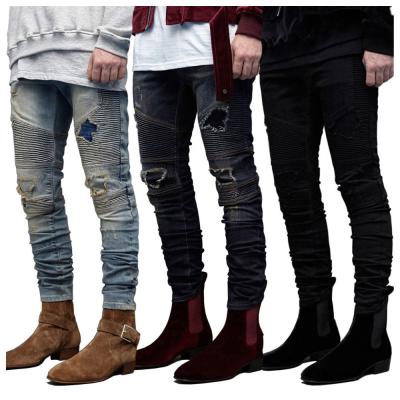 China New Design Breathable Mens Slim Fit Skinny Jeans Fashion High Quality Cotton Classic Hole Denim Pants for sale