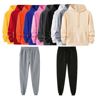 China 2022 Breathable Pullover Solid Color Hooded Sweat Sets Two Piece Hoodie Women Sweatpants Sports Sweatsuit for sale