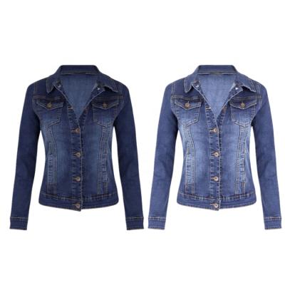 China Wholesale 2 Color Viable High End Custom Made Best Selling Popular Elastic Women Denim Jacket Coat for sale