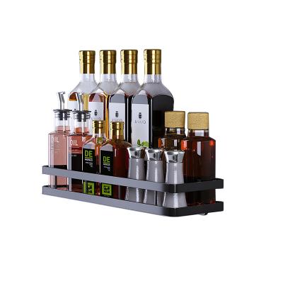 China Wholesale Modern Spice Rack Wall Mounted Organizer, High Quality Stainless Steel, for Spice Jars and Seasonings, Black for sale