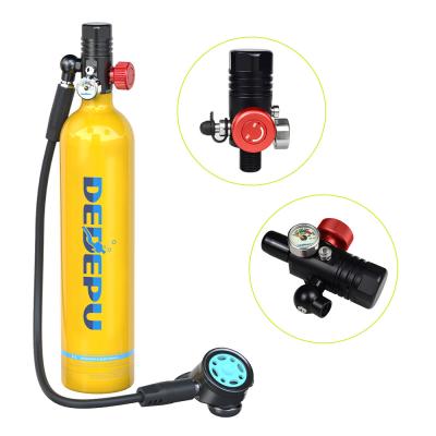 China Under Water Sport Diving Equipment DEDEPU Mini Scuba Diving Tank Portable 200bar Air Cylinder 1L Air Tank Scuba Set for sale