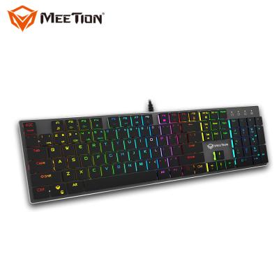 China Van de de Technologiefabrikant van MEETION MK80 Recentste Rgb het Metaaltoetsenbord van Backlight Dun Usb Geleid Licht voor Gamer-Toetsenbord Te koop