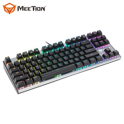 China MEETION MK04 ató con alambre el teclado mecánico del pequeño juego dominante de 88 TKL del Usb Gam llaves del contraluz 87 del metal mini en venta