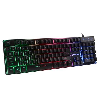 China Rgb-Regenbogen-von hinten beleuchtete Membran-Spiel-Tastatur Verkäufe MEETION heißer mit Metallfuß zu verkaufen