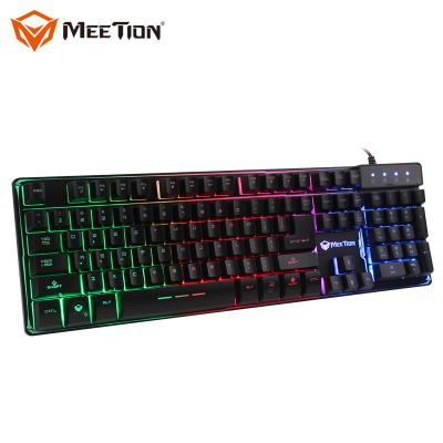 China 2019 heißer Verkaufs-Regenbogen-von hinten beleuchtete Membran-Spiel-Tastatur mit Metallfuß zu verkaufen