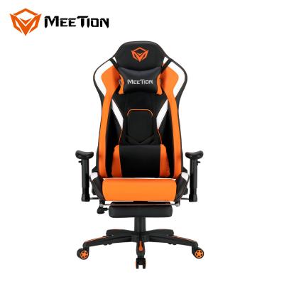 China Computador de couro ergonômico do E-esporte do jogo do escritório do braço do resto de pé 4D do Recliner do giro que compete a cadeira do jogo com assento para pés à venda