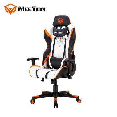 China MeeTion CHR15 Leather Fabric Modern Revolving Recliner Racing Ergonomic White Computer Chair For Computers With Wheel for sale