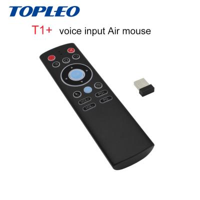 China Topleo Factory price commercial low cost oem T1+ 2.4G RF voice air mouse nano usb remote control for sale