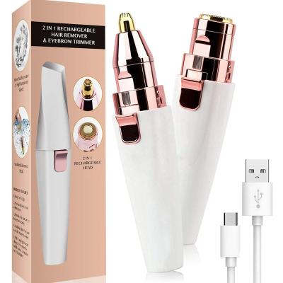 China Hot Sale Fashional Mini Eyebrow Trimmer Manufacturer Portable Painless Epilator USB Foreheads Hair Remover Rechargeable 2 in 1 Electric Pen Eyebrow Trimmer f for sale