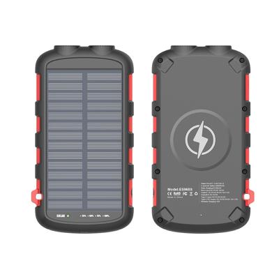 China Support Charging Support Camping Solar Power Bank Solar Panels Portable Solar Power System 20000mAh With LED Flashlight for sale