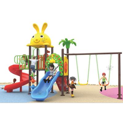 China Colorful Doulicustomizable kids small outdoor lovely little animal theme swing slide playground for children with Dia. 76mm pipes for sale