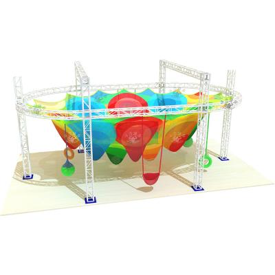 China Colorful Douli customizable kids play area indoor nylon rope net artists hand crochet string bag maze playground equipment with 6 levels for sale