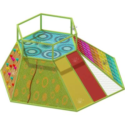 China Colorful Douli customizable kids play area indoor colored rope knitted climbing station playground equipment for sale