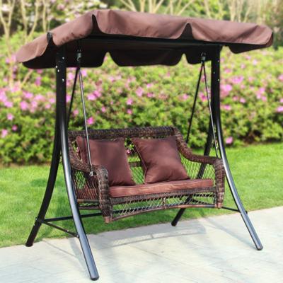 China Super Comfortable Strong Heavy Duty Durable Outdoor Metal Swing 2 Person Or 3 Person Chair With Canopy for sale