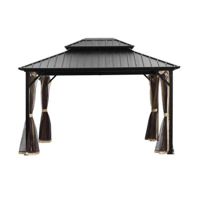 China Factory Wholesale Contemporary Metal Roof Pavilion Aluminum Outdoor Grill Pop Up Pavilion Hardtop Gazebo for sale