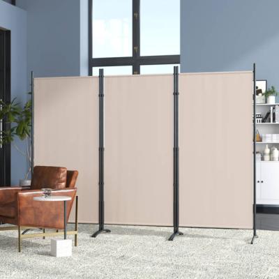 China 3 Panel Modern Polyester Room Divider 150W*156H Folding Partition Privacy Screen Panels Free Standing Partition Wall Dividers Screen for sale