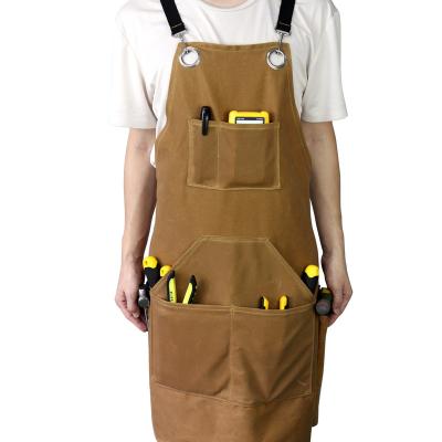 China Wholesale Custom Apron Vintage Restaurant Color Washed Canvas Artistic Apron Tool Various Apron For Bartender for sale