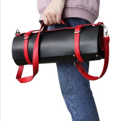 China Functional/Lightweight Good Quality Genuine Leather Chef Tool Kit Bag With Knife Roll Storage Bag 19 Pockets for sale