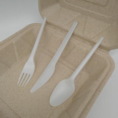 China Disposable Eco-Friendly CPLA PLA Dinnerware Flatware Spoon Forks and Knives Biodegradable Disposable Cutlery Set for sale