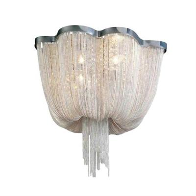 China Modern Pendant Lights Gold Aluminum Silver Tassel Hanging Ceiling Chandelier Lights For Living Room for sale