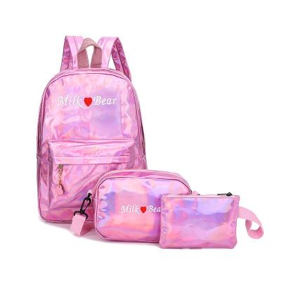 China NOT in 2019 current fashion pvc backpack holographic bag set waterproof pvc top selling backpack for girls for sale