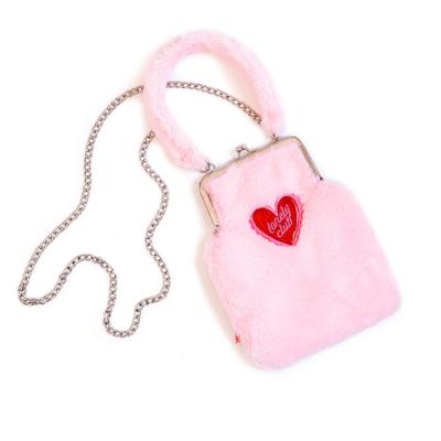 China New high quality wild pure color rabbit plush love cross - body girl fashion one shoulder bag female for sale