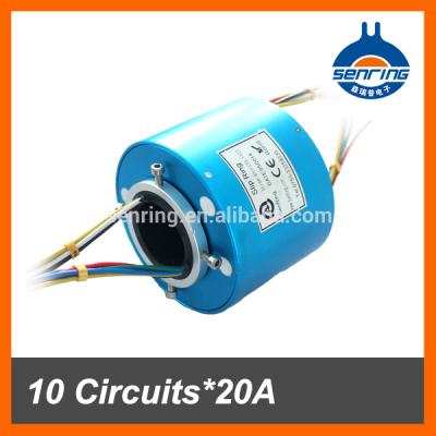 China Customized Slip Ring 10 Wires / Circuits 20A Conductive Slip Ring Hole 38.1mm Size 38.1mm for sale