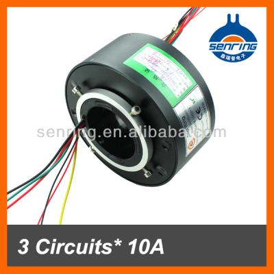 China Slip ring connector rotate 4 circuits/wires 10A and 2 signal currents of inner size 50mm through bored slip ring 50mm for sale