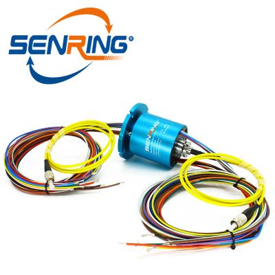 China Aluminum alloy fiber optic silp ring 1 channel with 12 wires 10A OD 86mm for sale