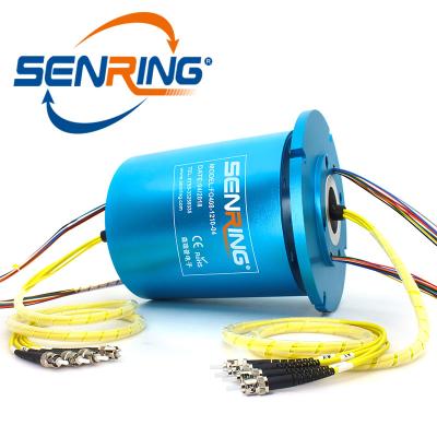 China Aluminum Alloy Fiber Optic Silp Ring Rotary Joint 2-72 Electrical Wires Current 10A OD 86mm for sale