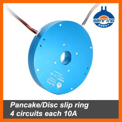 China Pancake/Disc Slip Ring 4 Circuits Each Hole 10A 25.4mm Height 25.4mm for sale