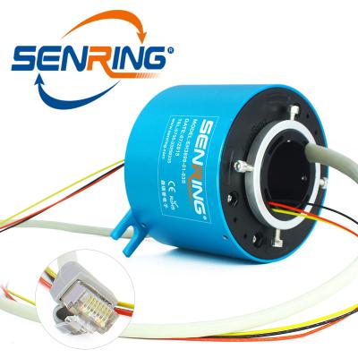 China Aluminum Alloy Ethernet Slip Ring With Signal 3 Wires Hole Size 38.1mm With RJ45 Connector for sale