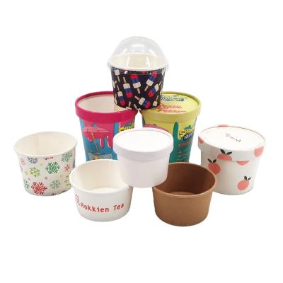 China Biodegradable Special Hot Selling Custom Disposable Paper Cup Ice Cream Disposable Paper Cups for sale