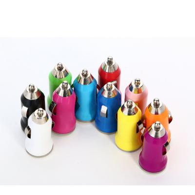 China Colorful Mini Mobile Phone Bullet Car USB Charger 5V 1000MA USB Car Charger Adapter For Mobile Phone for sale