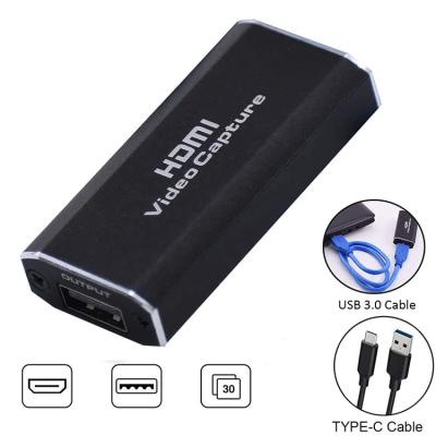 China Aluminum Alloy Audio Video Capture Cards HDMI To USB 3.0 Box Device For Game Streaming Teaching Conference And Live Broadcasting for sale