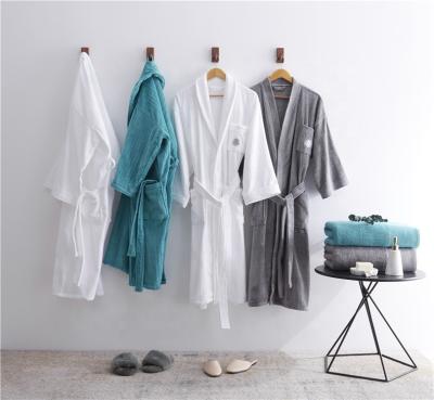 China Breathable Hot Selling Home Hotel Embroidery Unisex Cotton Bathrobe for sale