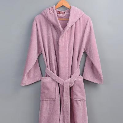 China 2021 New Arrival Breathable Absorbent Fluffy Cotton Embroidery Quick-drying Hooded Bathrobe for sale