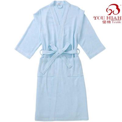 China Amazon Waffle Belt Spa Lapel Breathable Hot Selling Cotton Terry Bathrobe for sale