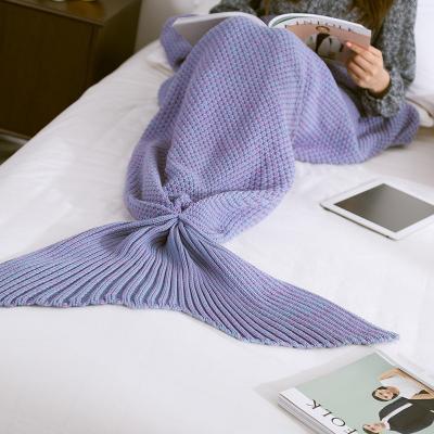 China Amazon Anti-static Hot Selling Simple Mermaid Tail Blanket Knitted Fish Tail Blanket for sale