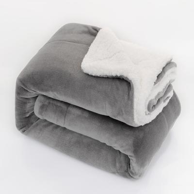 China Amazon Wish Anti-Static Explosion Thickened Double Layer Sherpa Lambswool Flannel Blanket for sale