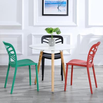 China 2022 Leisure High Quality Backrest Plastic Cored Integrated Four Legs Dining Chair for sale