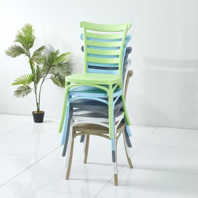 China Latest Hot Sales Armless High Back All Plastic Dining Chair Stackable Leisure Dining Chair for sale