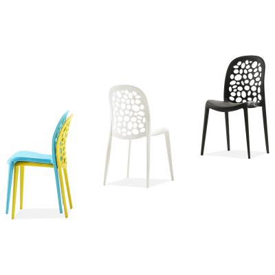 China Mesh chair factory hot sale chair simple design armless integrated molding plastic dining chair for sale