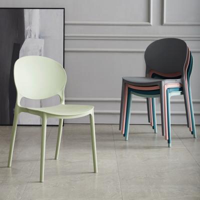 China Nordic Single Leisure Household Dining Chair Leisure Cafe Thickened Backrest All Plastic Dining Chair for sale