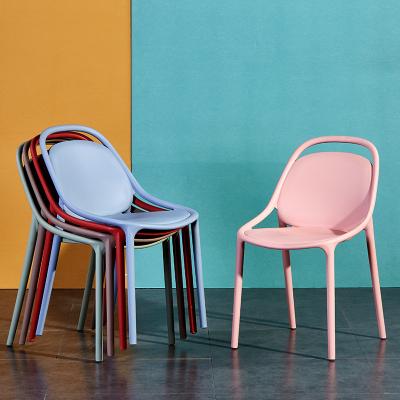 China Stackable Cheap Stacking Plastic Chairs Modern PP Plastic Chair Stackable Dining Chairs for sale