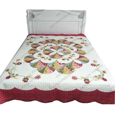 China Colorful Geometric Pattern Digital Print Bedspreads Quilting Set for sale