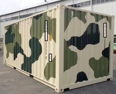 China Overseas shipping and cargo standard shipping container 20ft camouflage color dry camouflage for sale