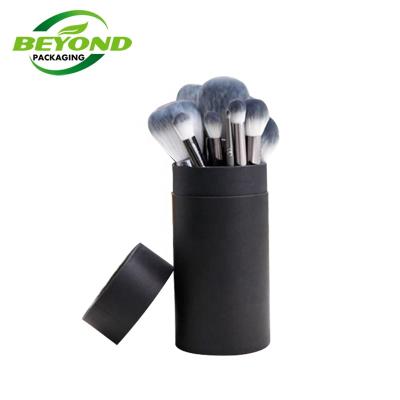 China Eco-Friendly Recyclable Custom Printed Craft Cardboard Empty Cylinder Round Tube Thin Paper Box For Makeup Brush Packaging for sale