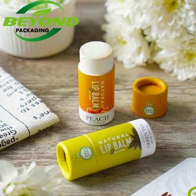 China Hot Selling Biodegradable Oil Proof Paper Lift Up Empty Lipstick Cardboard Cylinder Lip Balm Packaging Container for sale