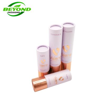 China High Quality Recycled Eco Friendly Luxury Biodegradable Recyclable Empty Cardboard Lip Gloss Tube Packaging With Custom Design for sale